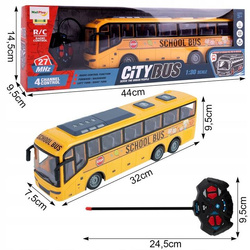 AUTOBUS SZKOLNY ZDALNIE STEROWANY JEŻDŻĄCY INTERAKTYWNY PILOT DLA DZIECI