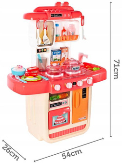 DUŻA KUCHNIA RÓŻOWA Z PARĄ ŚWIATŁO DŹWIĘK