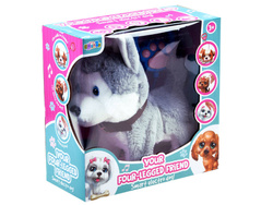 CHODZĄCY PIESEK PIES HUSKY NA SMYCZY Z PILOTEM PREZENT DLA DZIECI ZABAWKA