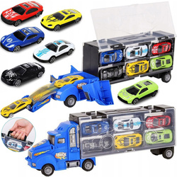 DUŻY TIR LAWETA CIĘŻARÓWKA Z WYRZUTNIĄ i 6 AUT