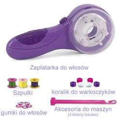 WARKOCZYKI ZAPLATARKA do Warkoczy WŁOSÓW Gumki Zaplatacz MASZYNKA Zestaw