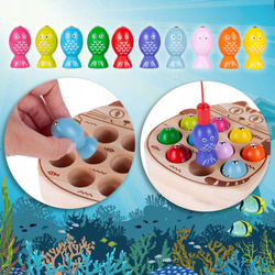 GRA DREWNIANA ŁOWIENIE RYBEK MAGNESY KOTEK + WĘDKI