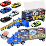 DUŻY TIR LAWETA CIĘŻARÓWKA Z WYRZUTNIĄ i 6 AUT