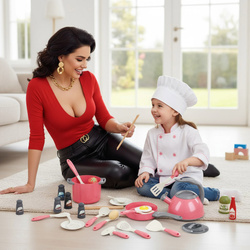 ZESTAW KUCHENNY DLA DZIECI NACZYNIA DO ZABAWY KUCHNIA ZABAWKA GARNKI CZAJNI