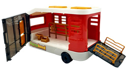 AUTOBUS AUTO dla LALEK Kamper marzeń z przyczepa otwierany DOMEK figurki
