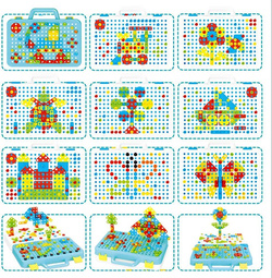 KLOCKI KONSTRUKCYJNE 252EL. Z WIERTARKA ZABAWKA ZESTAW NARZĘDZI DLA DZIECI