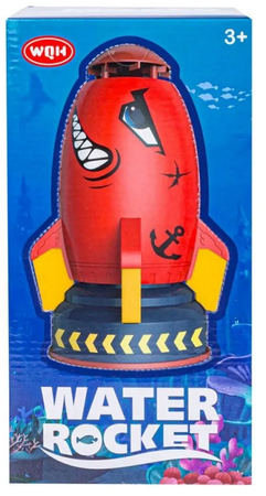 RAKIETA WODNA + WYRZUTNIA WATER ROCKET Z ZRASZACZEM CZERWONY REKIN FONTANNA
