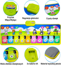 MATA MUZYCZNA DO TAŃCA I GRY Z PIANINEM KEYBOARD NAGRYWA GŁOŚNIK NA BATERIE