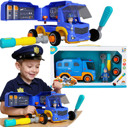 AUTO POLICJA RADIOWÓZ DO SKRĘCANIA FIGURKA KIEROWCY ŚRUBOKRĘTY ŚWIATŁO DŹW.