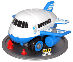 DUZY OTWIERANY SAMOLOT POLICJA do rozkręcania ze zjeżdżalnia dla 4 auta