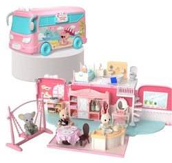 Rozkładany kamper WAKACYJNY Koala domek dla lalek AUTO otwierany AUTOBUS