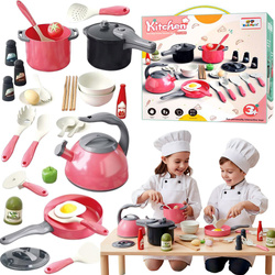 ZESTAW KUCHENNY DLA DZIECI NACZYNIA DO ZABAWY KUCHNIA ZABAWKA GARNKI CZAJNI