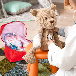 MAŁY DOKTOR DREWNIANY ZESTAW MAŁEGO LEKARZA DENTYSTY W WALIZCE NA PREZENT