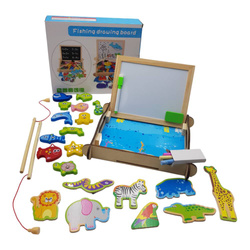 Drewniana TABLICA DWUSTRONNA i Gra Łowienie Rybek