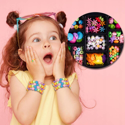 KORALIKI ZESTAW KREATYWNY ZESTAW DO TWORZENIA BRANSOLETKEK DLA DZIECI