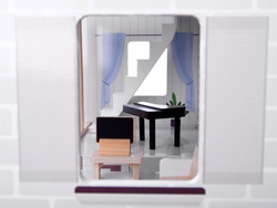 Drewniany domek dla LALEK z meblami STYL Boho +LED