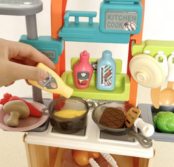KUCHNIA GARNKI WÓZEK NA ZAKUPY DLA DZIECI ZESTAW DO ZABAWY W KUCHNIE SKLEP