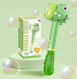 PISTOLET NA BAŃKI MYDLANE DINO DINOZAUR MASZYNA DO BANIEK z PŁYNEN prezent