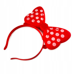 ŚWIECĄCA OPASKA KOKARDA DLA DZIEWCZYN CZERWONA NA BAL IMPREZĘ