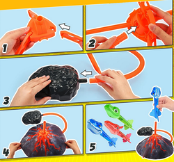 Zabawka Rakieta Kosmiczna Zestaw 3 Dinozaury z Regulacją Wyrzutnia Wulkan