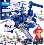 DUŻY SAMOLOT INTERAKTYWNY ROZKŁADANY PARKING DŹWIG POLICJA DLA DZIECI