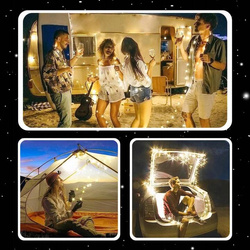 LAMPKI DRUCIKI BIAŁE CIEPŁE 100 LED 10M CHOINKOWE NA BATERIE ŚWIATEŁKA