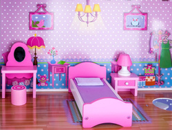 DUŻY Drewniany domek dla LALEK meble ZA2122