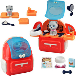 Zestaw salon piękności dla kota zwierząt do zabawy Kotek w Plecaku Zabawka