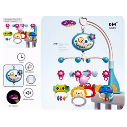 DZIECIĘCA KARUZELA DO ŁÓŻECZKA KARUZELKA Z PROJEKTOR LED POZYTYWKA NA PILOT