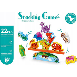 SPADAJĄCE DINUSIE GRA UKŁADANKA DINOZAURY MONTESSORI ZRĘCZNOŚCIOWA RODZINNA