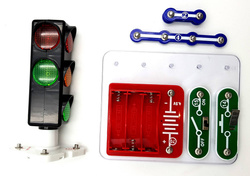 SYGNALIZACJA ŚWIETLNA LED DLA DZIECI ZESTAW MŁODY ELEKTRYK ZABAWKA DO NAUKA