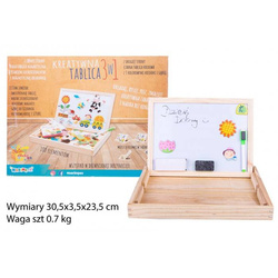 TABLICA DLA DZIECI MAGNETYCZNA KREDOWA 3w1 UKŁADANKA DREWNIANA PUZZLE FARMA