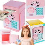 SKARBONKA SEJF ŚWINKA BANK NA BANKNOTY MONETY KOD ZABAWKA DLA DZIECI RÓŻOWA