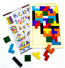 DREWNIANE PUZZLE 3D MONTESSORI UKŁADANKA TETRIS