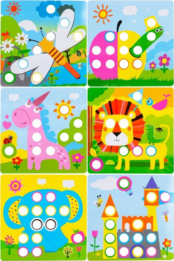 UKŁADANKA GUZIKOWA MOZAIKA GRA TRENING MAŁEJ RĄCZKI GRZYBKI EDUKACYJNE XXL