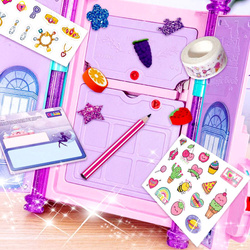 MAGICZNY SEKRETNY PAMIĘTNIK ZAMEK NA KLUCZYK ZE SCHOWKAMI ZESTAW DLA DZIECI