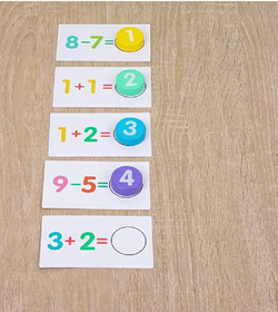 GRA Z KARTAMI DO NAUKI LICZENIA DODAWANIE ODEJMOWANIE DLA DZIECI MONTESSORI