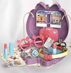 Torebka KUFEREK Zestaw PODRÓŻNICZKI Aparat 23 el. okulary opaska dla dzieci