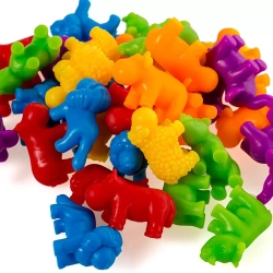 MONTESSORI NAUKA LICZENIA FIGURKI KLOCKI ZWIERZĘTA