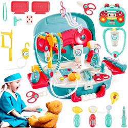 DUŻY ZESTAW LEKARSKI MUZYCZNY MAŁY LEKARZ DOKTOR W WALIZCE