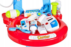 ZESTAW DO REANIMACJI WÓZEK MAŁY LEKARZ EKG AKCESORIA DO ZABAWY DLA DZIECI