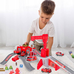 SAMOLOT ROZKŁADANY DUŻY PARKING DŹWIG 4X SAMOCHODY STRAŻ POŻARNA LOTNISKO