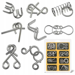 ZESTAW ŁAMIGŁÓWEK 8SZT METALOWE PUZZLE ŁAMIGŁÓWKI Z DRUTU DLA DZIECI RODZIN