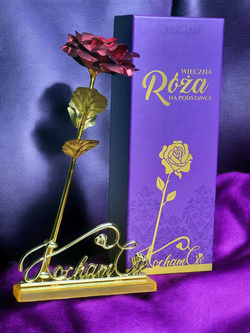 WIECZNA RÓŻA CZERWONA W PUDEŁKU NA PREZENT WALENTYNKI DZIEŃ KOBIET DLA MAMY