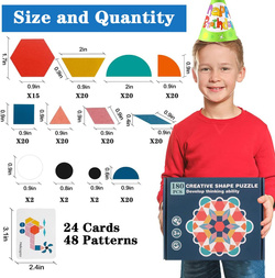 DREWNIANE KLOCKI UKŁADANKA MONTESSORI DLA DZIECI KREATYWNE KSZTAŁTY PUZZLE