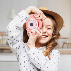 APARAT FOTOGRAFICZNY CYFROWY DLA DZIECI KOTEK POLSKIE MENU FULL HD + GRY