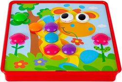 UKŁADANKA GUZIKOWA MOZAIKA GRA TRENING MAŁEJ RĄCZKI GRZYBKI EDUKACYJNE XXL