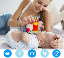 GRZECHOTKI DLA NIEMOWLĄT OPASKI NA RĄCZKI SKARPETKI SENSORYCZNE 3D MIĘKKIE