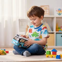 Interaktywny Autobus Szkolny Wakacyjny ZABAWKA AUTO Dźwięk Świata LED Napęd