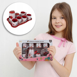 ZESTAW DO HERBATKI METALOWY W KWIATKI DLA DZIECI